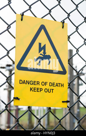 Danger of Death Keep Out yellow sign Stock Photo