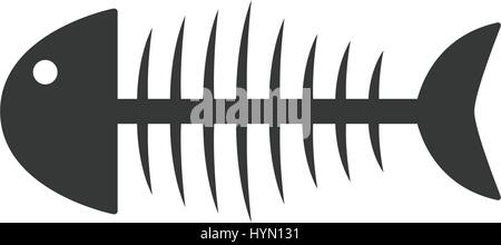 fish skeleton icon illustrated on a white background in vector Stock Vector