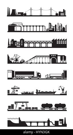 Industrial communication lines - vector illustration Stock Vector