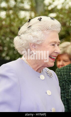 Her Majesty Queen Elizabeth 11 attending the Chelsea flower show in London. Russell Moore portfolio page. Stock Photo