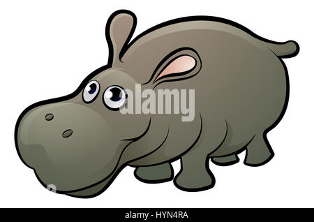 A hippopotamus safari animals cartoon character Stock Photo