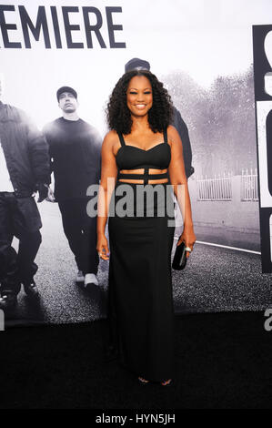 Garcelle Beauvais attends the Straight Outta Compton world premiere at L.A. Live on August 10th, 2015 in Los Angeles, California Stock Photo