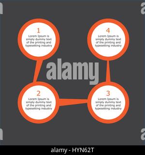 four steps circles infographic, business workflow Stock Vector