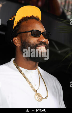 Baron Davis attends the Straight Outta Compton world premiere at L.A. Live on August 10th, 2015 in Los Angeles, California Stock Photo