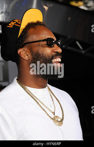 Baron Davis attends the Straight Outta Compton world premiere at L.A. Live on August 10th, 2015 in Los Angeles, California Stock Photo