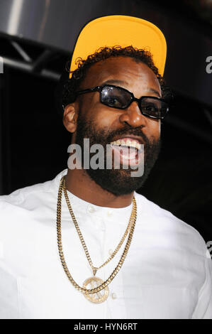 Baron Davis attends the Straight Outta Compton world premiere at L.A. Live on August 10th, 2015 in Los Angeles, California Stock Photo