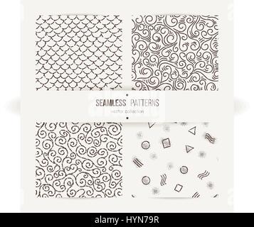 Collection of abstract seamless patterns. Stock Vector