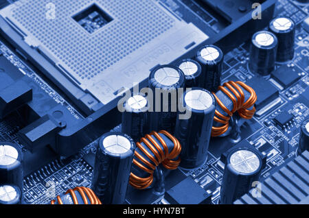 Computer motherboard closeup Stock Photo