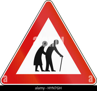 Road sign used in Malta - Elderly people. Stock Photo