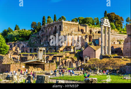 View of Domus Tiberiana in the Roman Forum - Italy Stock Photo