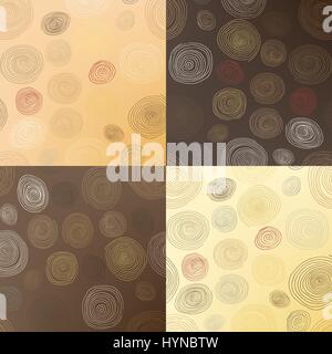 Stylized wooden spirals, hand drawn seamless pattern for interior design, wallpapers and ceramic tiles Stock Vector