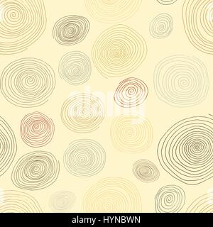 Stylized wooden spirals, hand drawn seamless pattern for interior design, wallpapers and ceramic tiles Stock Vector