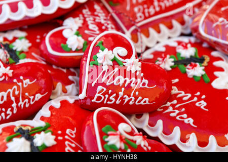 Licitars of Marija Bistrica, colorfully decorated biscuits made of sweet honey dough that are part of Croatian cultural heritage Stock Photo