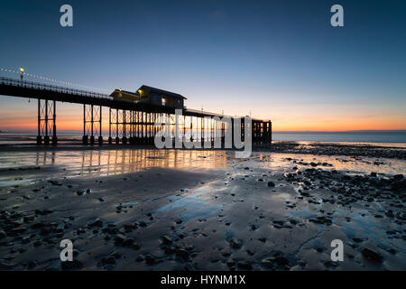 Dawn at the pier at Penarth near Cardif on the south coast of Wales Stock Photo