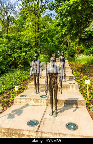 Prague, Czech Republic - May 2, 2014: Memorial to the Victims of Communism in Prague. It was unveiled on the 22 May 2002, twelve years after the fall  Stock Photo