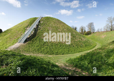 Castle Hill, Thetford, UK. 6th Apr, 2017. Castle Hill, Thetford where new steps have been installed to the top of the 12th century motte, UK Credit: Keith Mindham/Alamy Live News Stock Photo