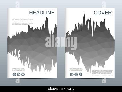 Brochure template layout, flyer, cover, annual report, magazine in A4 size. Triangular shape. Geometric abstract background. Vector illustration Stock Vector