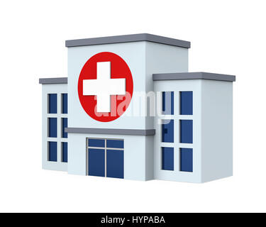 Hospital Building Isolated Stock Photo