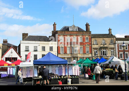 Market Square Devizes town centre shops Wiltshire England UK Stock ...