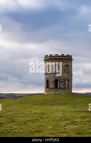 Solomon's Temple or Grinlow Tower as it is also known stands above Buxton in the Peak District. Stock Photo