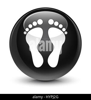 Footprint icon isolated on glassy soft green round button abstract ...