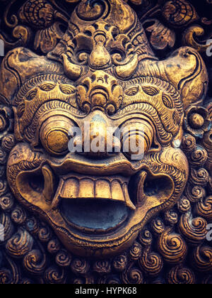 Gardian statue at the Bali temple entrance Indonesia Stock Photo