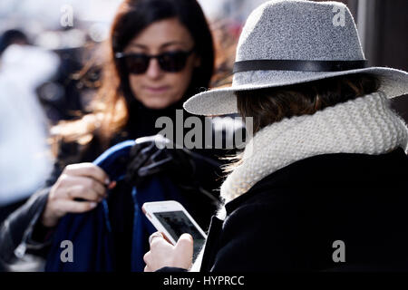 Streetstyle at Aalto, Paris Fashion Week Women Fall/Winter 2017, Paris, France Stock Photo