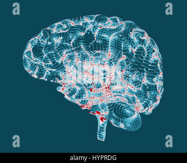 Brain degenerative diseases, Parkinson, synapses, neurons, Alzheimer's, 3d rendering Stock Photo