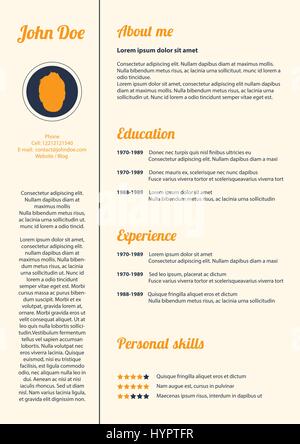 simple modern cv template, vector design Stock Vector
