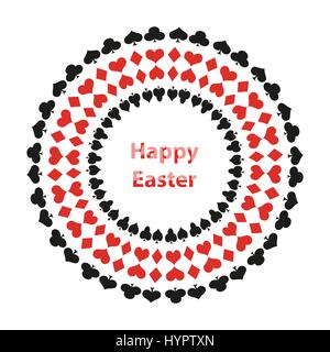Happy Easter background with poker design Stock Vector