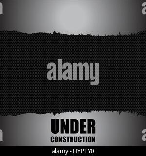 Under construction signage in black and white line art single vector ...