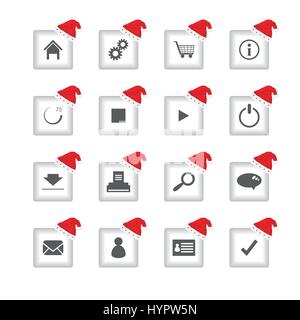 special flat ui icons with Christmas design for web and mobile applications Stock Vector