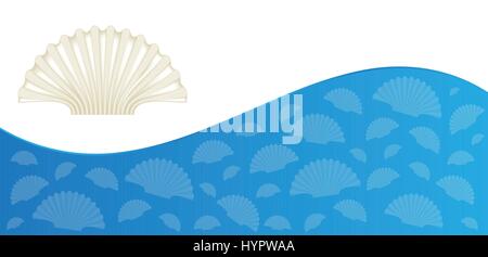 summer flyer design with sea shells Stock Vector