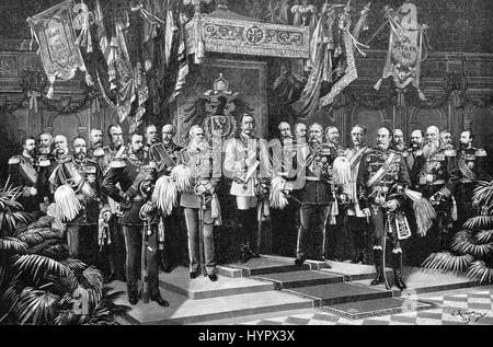 The reigning princes of Germany, 1889 Stock Photo