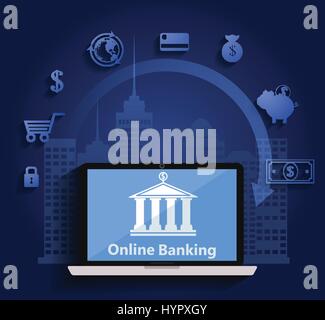 Concept for mobile banking and online payment Stock Vector