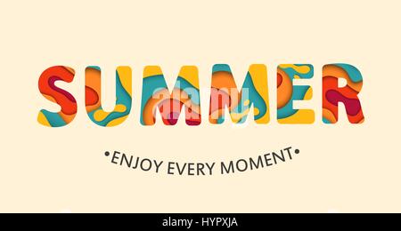 Summer card Enjoy every moment. Vector illustration. Stock Vector
