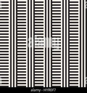 Interlacing Parallel  Stripes. Vector Seamless Monochrome Pattern. Stock Vector