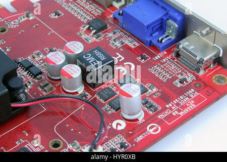 Computer component. Computer graphic card. Stock Photo