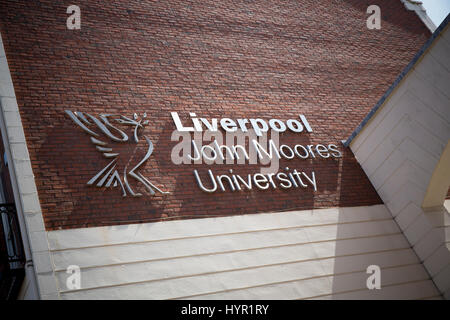 logo for liverpool john moores university on a university wall ...