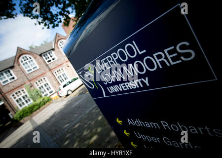 logo for liverpool john moores university on a university wall ...