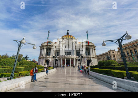 Mexico City, FEB 19: The historical and beautiful Palace of Fine Arts, Cathedral of Art on FEB 19, 2017 at Mexico City Stock Photo