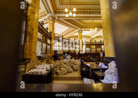 Mexico City, FEB 19: The inner view of the historical and beautiful Palacio Postal on FEB 19, 2017 at Mexico City Stock Photo