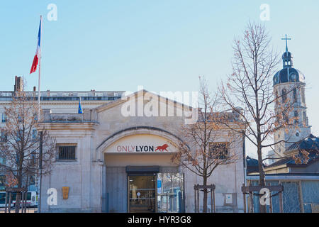 Tourist office in La Place Bellecour, Lyon, Auvergne-Rhone-Alpes, France, Europe. A UNESCO world heritage site at the heart of Presqu'ile (peninsula) Stock Photo