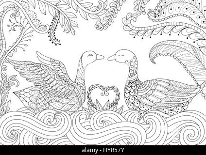 Dragon flying above Russian cathedral design for adult coloring book page. Vector illustration. Stock Vector