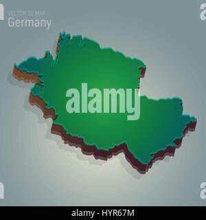 vector 3d map illustration of GERMANY Stock Vector