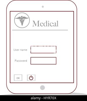 modern tablet computer and virtual interface as medical concept Stock Vector