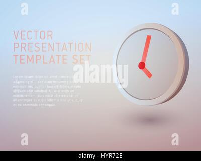 vector 3d business theme presentation template set Stock Vector