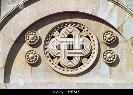 Italy, Friuli Venezia Giulia, Trieste, Synagogue,  Detail Facade by Ruggero e Arduino Berlam Architect Stock Photo