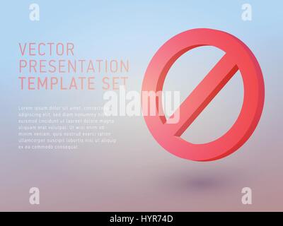 vector 3d business theme presentation template set Stock Vector