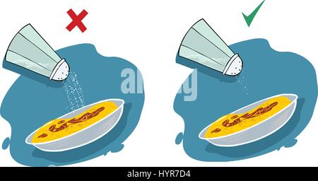 blue background vector illustration of a salt use Stock Vector